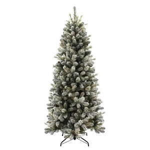 7.5FT Slim Snowy Pine Cone Puleo Christmas Tree | AT86